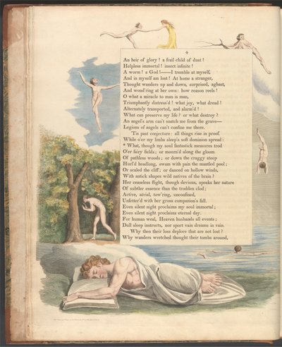 Pensamientos Nocturnos de Young, Página 4, "Que, aunque mi alma fantastick medidas trod" de William Blake