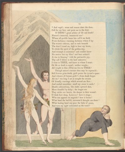 Pensamientos nocturnos de Young, Página 72, Y vapida; sentido y razón muestran la puerta de William Blake