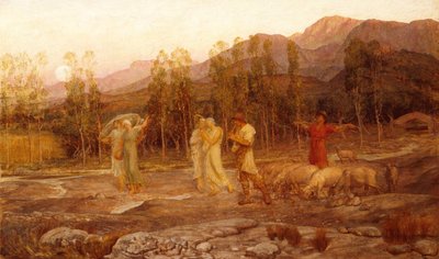Una pastoral, un recuerdo del valle de Esparta (óleo sobre lienzo) de William Blake Richmond