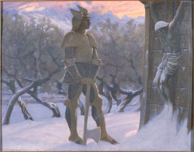 El huno y el crucifijo de William Blake Richmond