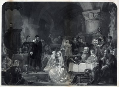 John Knox administrando la primera comunión protestante, pub. 1849 de William Bonner