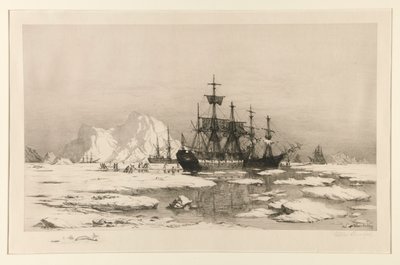 Selladores en el Ártico, después de la pintura: Entre los témpanos de hielo, 1875 de William Bradford