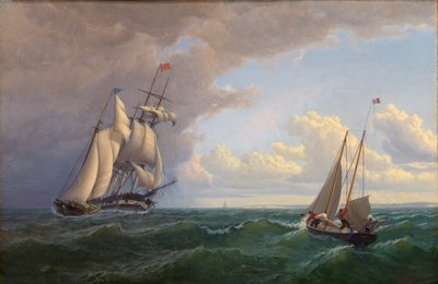 Ballenero frente al viñedo--Outward Bound de William Bradford