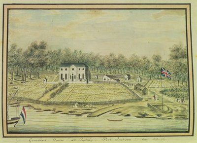 Casa del Gobernador en Sídney, Port Jackson, 1791 de William Bradley