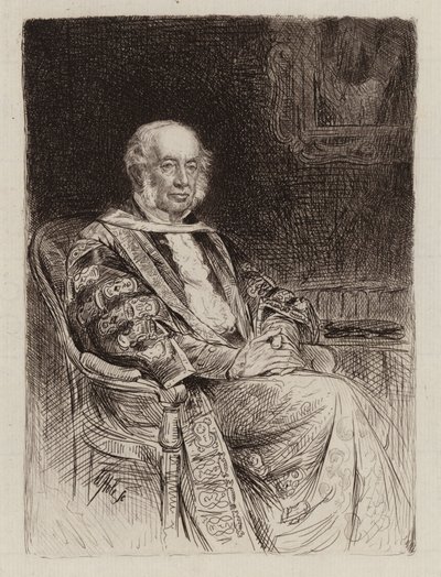 John Inglis of Glencorse, Lord Justicia General de Escocia, Canciller (grabado) de William Brassey (after) Hole