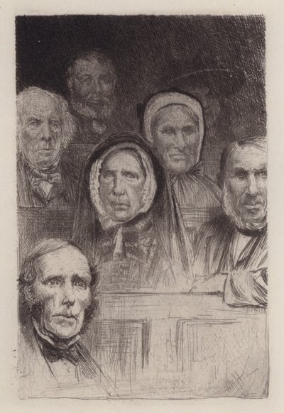 Catadores de sermones (grabado) de William Brassey (after) Hole