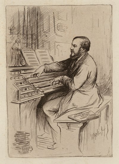 Sir Herbert Oakeley, profesor de música (grabado) de William Brassey (after) Hole