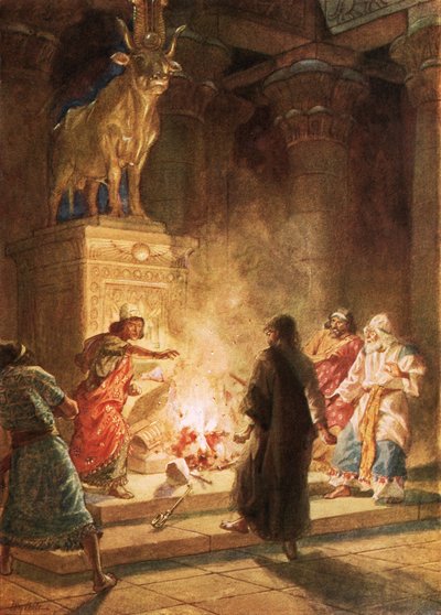 Un profeta de Dios denuncia la idolatría de Jeroboam de William Brassey Hole