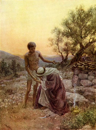 Abraham e Isaac en el Monte Moriah de William Brassey Hole