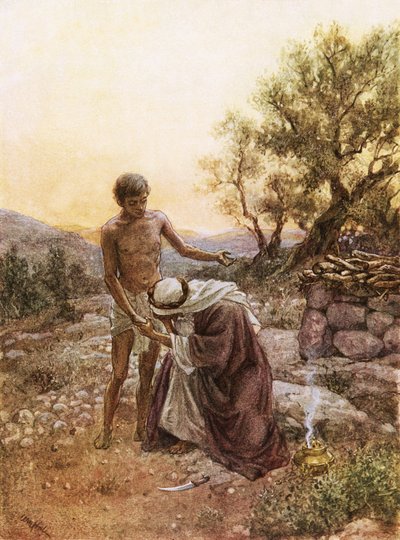 Abraham e Isaac en el monte Moriah de William Brassey Hole