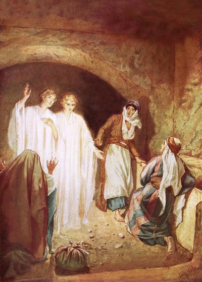 Ángeles declarando que Jesús ha resucitado de entre los muertos de William Brassey Hole