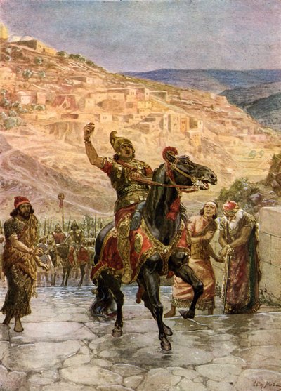 El asirio Rabsaces exige la rendición de Jerusalén de William Brassey Hole