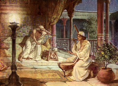 David tocando el arpa para Saúl de William Brassey Hole