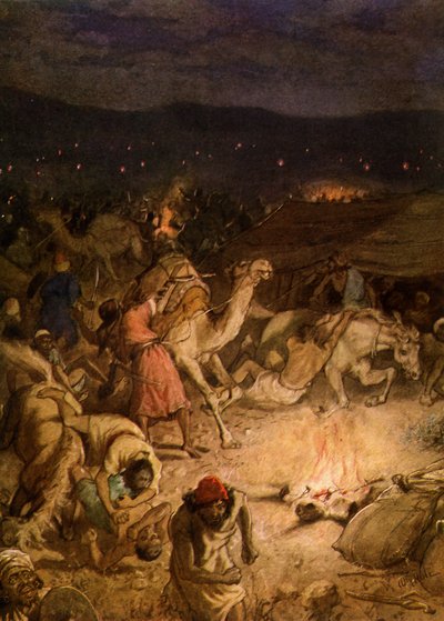 Gedeón en el campamento de los madianitas de William Brassey Hole