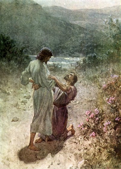 Jacob y el ángel en Peniel de William Brassey Hole