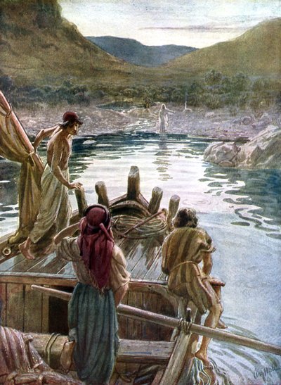 Jesús se aparece a los discípulos en el mar de Galilea - Biblia de William Brassey Hole