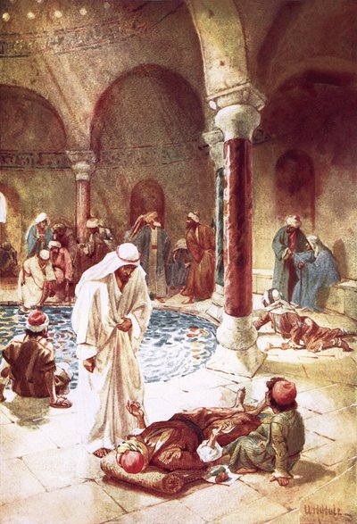 Jesús en el estanque de Betesda de William Brassey Hole