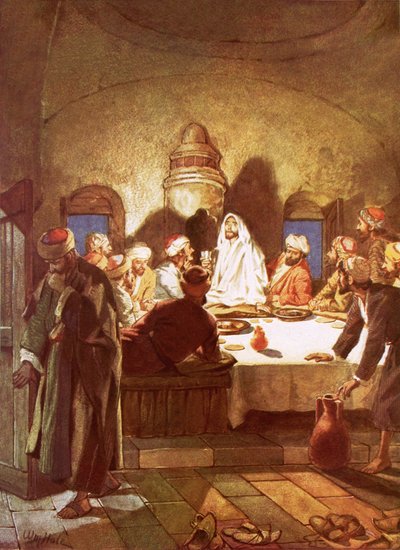 Jesús partiendo el pan y dando a sus discípulos la copa de William Brassey Hole