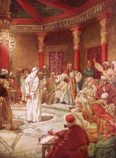 Jesús llevado ante Caifás y el Consejo de William Brassey Hole