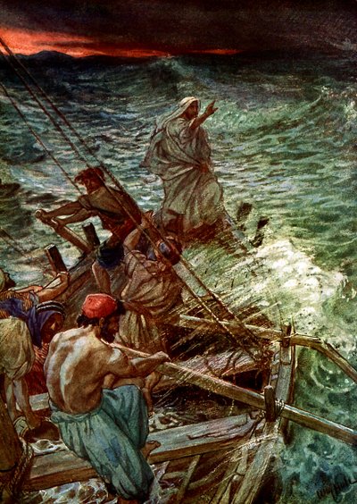 Jesús calma la tormenta de William Brassey Hole