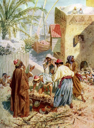 Jesús cura a un hombre paralítico - Biblia de William Brassey Hole