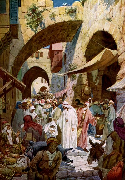 Jesús cura a una mujer enferma - Biblia de William Brassey Hole