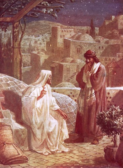 Jesús en conversación con Nicodemo de William Brassey Hole
