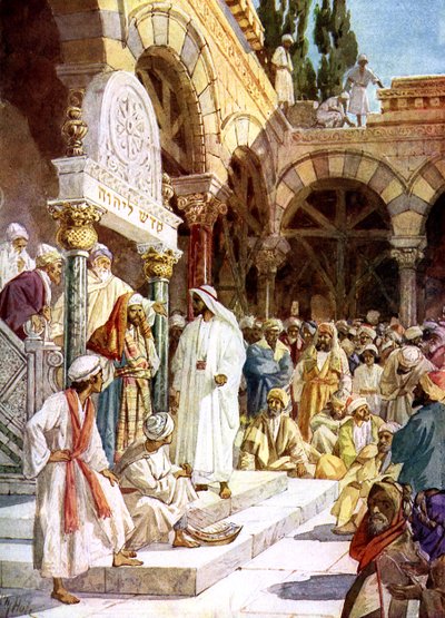 Jesús es desafiado por sacerdotes y escribas - Biblia de William Brassey Hole