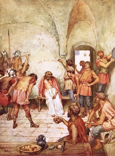 Jesús burlado por los soldados romanos de William Brassey Hole
