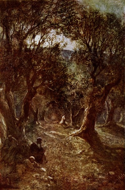 Jesús orando en el Jardín de Getsemaní de William Brassey Hole