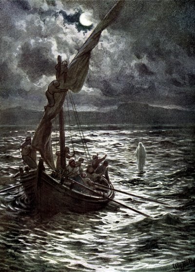Jesús camina sobre el agua - Biblia de William Brassey Hole