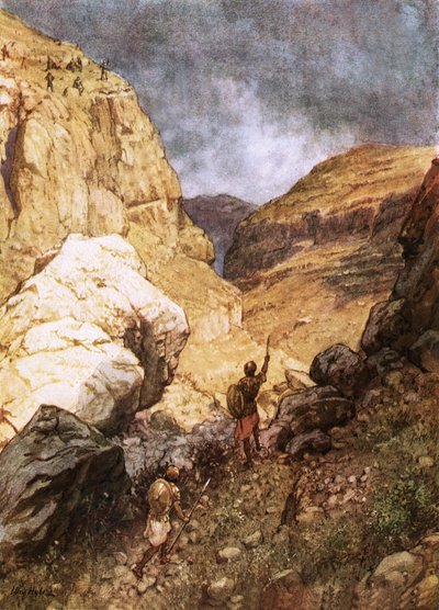 Jonatán desafiando a los puestos avanzados de los filisteos de William Brassey Hole