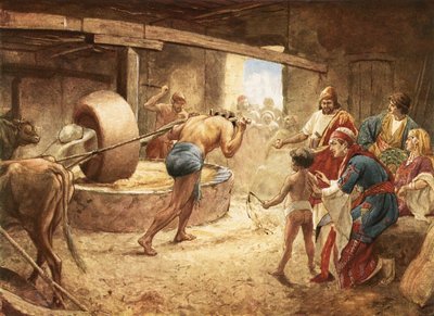 Sansón moliendo en la prisión en Gaza de William Brassey Hole