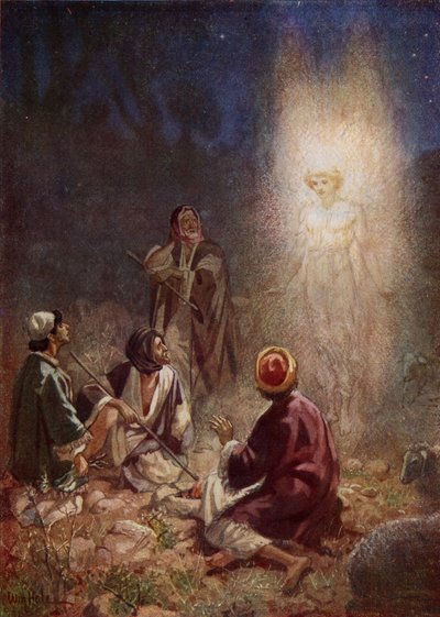 El ángel del Señor aparece a los pastores - Biblia de William Brassey Hole