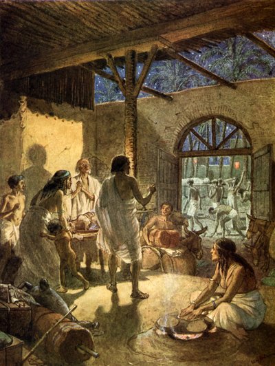 La muerte de los primogénitos, la última de las diez plagas. - La Biblia de William Brassey Hole