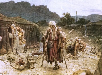 Los cuatro leprosos saqueando el campamento de los sirios de William Brassey Hole