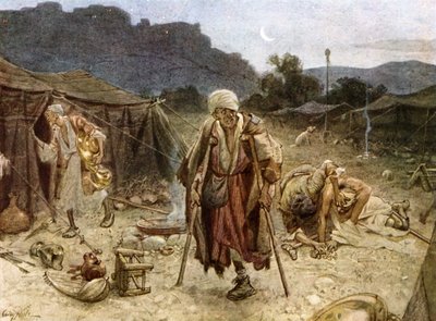 Los cuatro leprosos saqueando el campamento de los sirios de William Brassey Hole