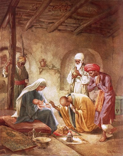Tres reyes adorando a Cristo de William Brassey Hole