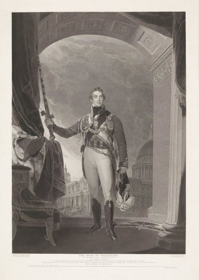 Portret van Arthur Wellesley, hertog van Wellington El duque de Wellington (título sobre objeto) de William Bromley (I)