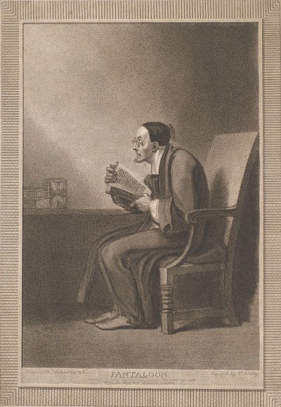 Pantalón: La sexta edad se convierte en el pantalón delgado y con zapatillas, Shakespeare, Como Y..., 1799 de William Bromley
