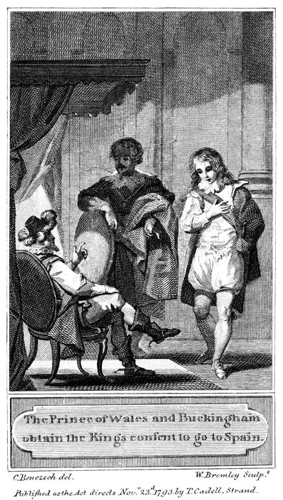 El Príncipe de Gales y Buckingham obtienen el consentimiento del Rey para ir a España, 1793 de William Bromley