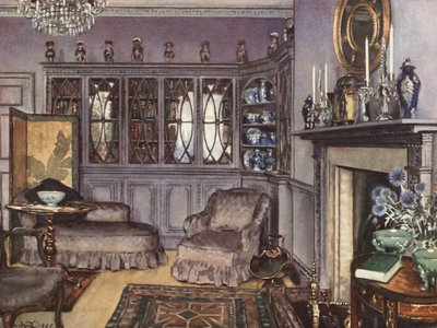Decoración interior: Un salón en gris malva (litografía en color) de William Bruce Ellis Ranken