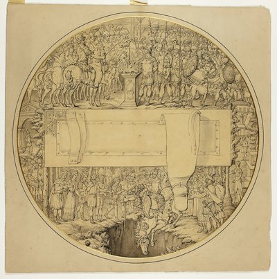 Escudo ceremonial con escena de batalla romana de William Burgess