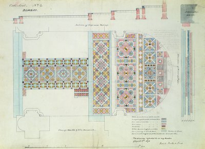 Diseño para un pavimento, Catedral de Bombay, India de William Butterfield