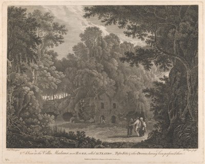 Una vista en la Villa Madama, cerca de Roma, llamada II Teatro de William Byrne