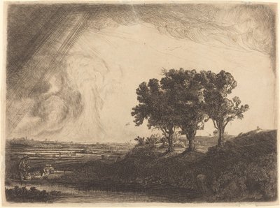 Los tres árboles de William Byron after Rembrandt van Rijn