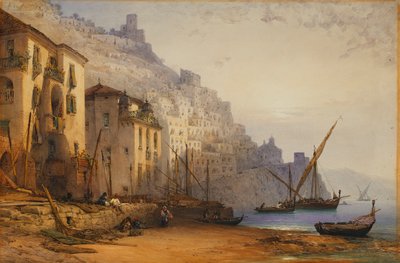 Amalfi desde la orilla - Una mañana de verano, 1887 de William Callow