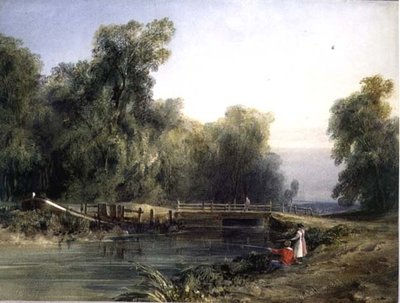 Niños pescando de William Callow
