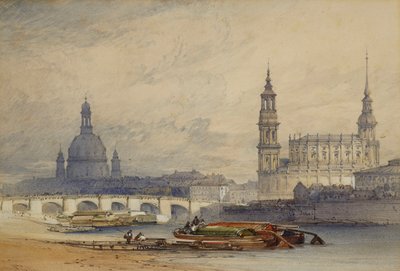 Dresde desde el río Elba, 1853 de William Callow