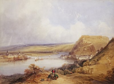 Ehrenbreitstein y Coblenza desde las alturas de Pfaffendorf de William Callow